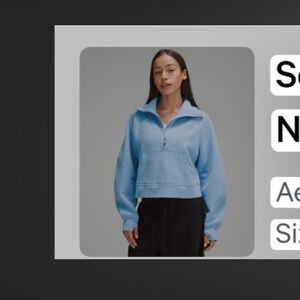 LululemonAero Blue Half-Zip Pullover Hoodie size m/l. Great condition